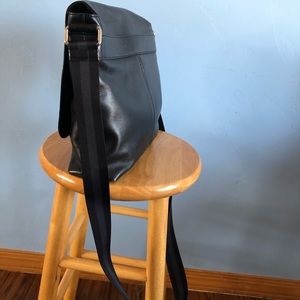 COACH Black Leather Crossbody Messenger Bag